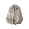 Nova Camisa Masculina Vintage de Flanela com Manga Longa Outono 2026, Moda Tendência Caimento Solto Tamanho Grande Camisa Jovem para Homens