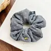 Scrunchie de Tricô Floral Coreano Laço de Cabelo Doce Estampado Acessório de Cabelo para Rabo de Cavalo Alto Coque Headwear