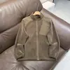 Chaqueta de forro polar cálida y duradera de color liso, versátil para exteriores, con cuello alto, para primavera, otoño e invierno 13282