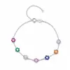 Pulsera de Flor Color Dopamina de Plata S925 para Mujer, Joyería de Exportación Versátil Estilo Ins de Verano bajo el Árbol de Banyan