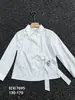 Camisa Branca Infantil com Cinto, Estilosa para a Escola e Eventos