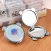 Mini espejo cosmético portátil para mujer, pequeño, bonito, portátil, plegable, para dormitorio de estudiantes, espejo de mano de doble cara