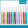 Cor alça macia ferramenta de tricô de crochê lã núcleo colorido TPR alça vermelha crochê silicone alça macia crochê estendido