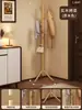 Cabideiro de Chão em Madeira Maciça para Quarto, Uso Doméstico, Cabideiro Simples de Chão, Cabide para Roupas e Bolsas Indoor