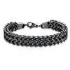 El más vendido en Europa y América, cadena reversible de doble fila de acero inoxidable para hombre, punk, nicho, hip-hop, audaz, pulsera de cadena cubana de acero de titanio