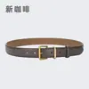Cinturón de Cuero de Moda Estilo Hong Kong para Mujer con Hebilla de Pin, Versión Coreana Cinturón Casual Retro de Cuero Genuino para Mujer, Cadena de Cinturón Simple Versátil