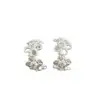 Pendientes de Encaje Hueco de Alta Gama con Incrustaciones de Diamantes en Forma de Flor de Cuatro Pétalos para Mujer, Únicos y Exquisitos, Modernos y Versátiles para el Trayecto Diario