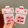 Pegatinas para Uñas Estilo Año Nuevo de Dibujos Animados para Niñas, Pegatinas de Arte para Uñas con Pegamento de Gelatina Desmontables, Pegatinas para Uñas Juguete de Regalo