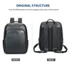 Mochila de Couro Genuíno Masculina Grande Capacidade Couro Bovino Camada Superior Mochila Casual para Viagem Mochila Escolar Moderna Tendência Estilo Coreano Bolsa para Computador