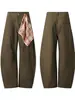 Pantalones de Trabajo de Estilo Americano con Hoja Curva Cintura Media Pierna Ancha Pierna Recta Transpirables Resistentes al Desgaste Bolsillos Desconstruidos Pantalones Deportivos Casuales Ligeramente Elásticos Sueltos