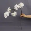 Flor de Pera Long Branch Estilo Chinês Arte Floral Tecido de Seda Flor de Pera Artificial Decoração de Casa Suprimentos para Casamento Ramo de Flor de Cerejeira Ramo de Flor de Ameixa de Inverno