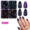 Uñas postizas estilo ins de verano europeas y americanas, estilo dulce y fresco de noche oscura, arte de uñas de mariposa de color sólido, uñas postizas
