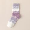 Calcetines Antibacterianos 7A para Hombre y Mujer Invierno Coral Fleece Calcetines Degradados Engrosados Cálidos Calcetines para Dormir Resistentes al Frío del Noreste Calcetines de Caña Media