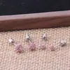Pendientes de Bola Full Diamond de Venta Caliente Transfronterizos, Diseño de Nicho a la Moda, Pendientes de Diamante Brillantes, Pendientes de Bola de Diamante Multicolores de Acero de Titanio