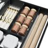 Cesta de Cocina Nano Negra Herramienta Bombeo Aleación de Aluminio Tipo Cajón Cesta de Condimentos Almacenamiento de Gabinete Cesta para Cuchillos y Tenedores Estante de Almacenamiento