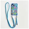 Funda con cordón cruzado para iPhone 16 Pro Max, color Love Apple 15, funda blanda con todo incluido, color azul