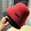 Sombrero de pescador retro simple de punto para exteriores para mujer, otoño e invierno, adelgazante, cálido, para circunferencia de cabeza grande, sombrero tipo cubo