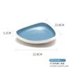 Plato para Bistec Occidental de Melamina Transfronterizo, Vajilla de Estilo Minimalista Nórdico, Plato Azul y Blanco Extra Grueso, Bol Grande, Extra Grueso y Duradero