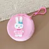 Monedero Redondo de Peluche de Conejo de Dibujos Animados Bolsa Colorida Mini para Guardar Auriculares Colgante para Guardar Auriculares de Niña Venta al por Mayor
