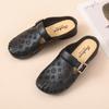 Pantuflas de tacón grueso con puntera al aire, Zapatos planos de cuña nuevos de verano 2025 para mujer antideslizantes, Mocasines, Zapatos mule