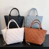 Nova Bolsa Feminina Padrão Diamante Bordado Bolsa Saco Estilo Coreano Moda Casual Bolsa de Mão Ombro Transversal Corrente Bolsa Pequena