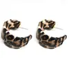 Moda Tendência Estilo Europeu e Americano Exagerado Estampa de Leopardo Argola C Elegante Moda Personalidade Criativa Outono e Inverno Brincos de Alta Qualidade