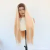Fábrica de Perucas Qingdao Atacado Cor Mista Mechas Fibra Sintética de Alta Temperatura Peruca Longa Reta Headgear