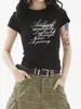 Camiseta de Manga Corta con Diseño de Estampado de Letras Americanas Nuevo de Verano para Mujer, Ropa Exterior Casual, Camiseta Básica Versátil para Mujer