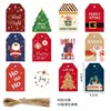 Natal Feliz Transfronteiriço Etiqueta de Papel Kraft Retrô Papai Noel Boneco de Neve Sino Etiqueta de Decoração Etiqueta Atacado