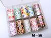 Papel de transferencia para decoración de uñas, papel de estrella, adhesivo japonés, nuevo patrón de flores, joyería popular para uñas en Internet.