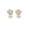 Brincos de tarraxa elegantes com zircônia microincrustada, estilo novo 2023, brincos de margarida com diamantes completos para mulheres, brincos de pétala simples