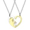 Los amantes de los llaveros de acero inoxidable europeos y americanos adoran el collar transfronterizo con costuras de gato yin y yang, colgante, llavero, joyería al por mayor