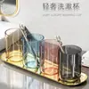 Copo para Enxaguante Bucal de Luxo Leve, Copo Simples para Escovar os Dentes, Copo de Dente Transparente Personalizado Criativo para Casal, Copo de Dente Espessado para Uso Doméstico