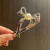 Nuevo Clip de Perlas para Agarrar Cabello Trasero Horquilla para el Cabello para Mujer Cyber Celebridad Clip de Tiburón Elegante Clip para Agarrar Cabello Clip para el Cabello Tocado