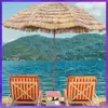 WG6Q Sombrilla de Sol para Exteriores Imitación Paja Sombrilla de Paja Decoración de Patio Balcón Jardín Sombrilla de Playa