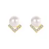 Cao Shiyuan Fabricante Exquisitos Pendientes para Mujer Perla de Imitación Joyería Geométrica de Dama Estilo Simple Temu Más Vendido
