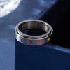 Anillo Popular Transfronterizo de Acero de Titanio para Hombre Talla Estadounidense Anillo Giratorio de Huella Que No se Desvanece Anillo Colorido Joyería al Por Mayor