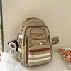 Mochila Energética Blanco Leche Menta Helada, Estilo Universitario Americano, Bolso Escolar Práctico para Niñas para Clases, Vacaciones y Viajes al Aire Libre