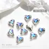 Acessórios para Nail Art: Strass com Base Pontuda, Strass Irregulares Brancos Transparentes em Formato de Coração, Strass Coloridos Grandes Irregulares em Formato de Coração, e Outros Acessórios de Decoração de Unhas Vestíveis com Formatos Únicos