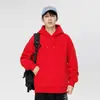 Suéter para Hombre Primavera y Otoño Nuevo con Capucha Marca de Moda Americana Estudiante Manga Larga Camiseta Básica Estilo Hong Kong Holgado Casual Color Sólido Suéter