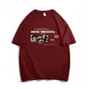 Verão Novo Design Nicho Estampa Cartoon Algodão Puro Pesado Camiseta Manga Curta Marca Tendência Masculina Top Meia Manga