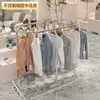 Arara de Exposição para Loja de Roupas Cabideiro de Aço Inoxidável Prateleira de Rack Ilha Oval Arara de Exposição de Chão Roupas Femininas Roupas Infantis