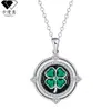 Colgante de Flor de Cuatro Hojas Transfronterizo de Dibujos Animados Europeo y Americano Diseño de Nicho Trébol Multicolor con Goteo de Aceite Collar de Venta Caliente