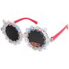 Gafas de sol para niños europeos y americanos transparentes margarita flor linda protector solar gafas de sol para fotos gafas decorativas para bebés