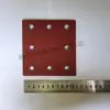 Suministrado Directamente por el Fabricante, 115*110mm 8 Agujeros Cuadrado Óxido de Aluminio Flocado Papel de Lija Rojo, Papel de Lija Flocado Más Vendido Transfronterizo