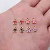 8,9X6,7Mm 0,16g Estrela de Cinco Pontas Multicor Ouro Kc Óleo Gotejado Acessórios Personalizados DIY Feitos à Mão
