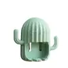 Soporte para cepillos de dientes de cactus para el hogar, estante para cepillos de dientes sin perforaciones, soporte simple para cepillos de dientes eléctricos montado en la pared, estante de almacenamiento