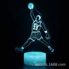 Suministro transfronterizo de luz nocturna 3D de estrella de la NBA, luz de control remoto, lámpara de mesa táctil LED colorida enchufable creativa, luz de regalo