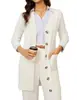 Exportação Transfronteiriça Amazon Outono e Inverno Novo Suéter Tricotado Longo Torcido Cardigan Jaqueta Feminina Cor Pura Botão Bolso