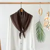 Lenço de Cabeça Comércio Exterior Lenço Quadrado Grande 90 Cor Lisa Lenço de Seda para Mulheres Seda Artificial Pérola Chiffon Fabricante da Ásia Central Lenço Atacado